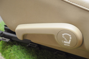 Seat 2 row left Toyota Sequoia 08-10 leather beige, scratches, worn
