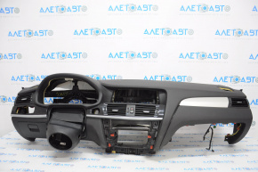 Torpedo front panel without AIRBAG BMW X3 F25 11-17 black without projection, scratches