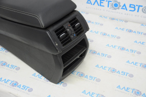Central console armrest and cup holders BMW X3 F25 11-17 leather, black, scratches