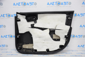 Door trim card front left Dodge Journey 11-18 black with light beige insert leather, armrest leather, beige stitching, crack on leather