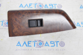 Rear right window lift control Toyota Sequoia 08-16 black, manual, with wood trim, cracked mount, scratches