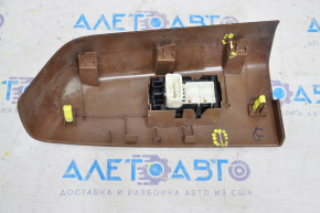 Rear right window lift control Toyota Sequoia 08-16 black, manual, with wood trim, cracked mount, scratches