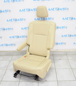 Rear row of seats 2nd row left Toyota Highlander 14-16 leather, beige, separate