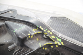 Headlight front left Nissan Rogue 14-16 bare halogen, for polishing, broken fasteners, broken housing