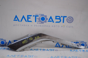 Front bumper molding chrome lower right Mitsubishi Outlander 16-22 rest, broken fasteners, scratches, sand