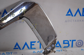 Front bumper molding chrome central right Mitsubishi Outlander 16-22 rest, broken fastener, crack, swollen chrome, scratches, sand