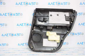 Door trim card rear left Mitsubishi Outlander Sport ASX 13-17 black with black insert plastic, armrest cloth, scratches