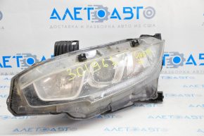 Headlight front left bare Honda Civic X FC 16-19 halogen, water damage