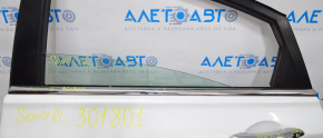 Molding door-glass central rear left Hyundai Sonata 11-15 chrome, butt