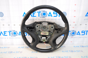 Naked steering wheel Hyundai Sonata 11-15 leather black, without buttons and pads, scratches on leather