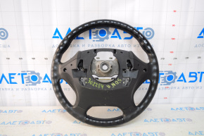 Naked steering wheel Hyundai Sonata 11-15 leather black, without buttons and pads, scratches on leather