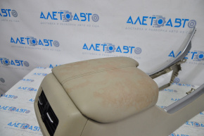Central console armrest Honda Accord 13-17 beige leather, dry-cleanable