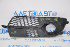 Lower grille of the front bumper left Audi Q5 8R 13-17 rest, s-line, matt+gloss, chrome insert, chrome under fog lights, crack