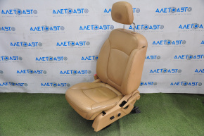 Driver's seat Dodge Journey 11-17 without airbag, mechanics electric, leather brown, leather cracks, broken plastic, broken lining fasteners