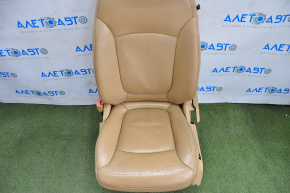 Driver's seat Dodge Journey 11-17 without airbag, mechanics electric, leather brown, leather cracks, broken plastic, broken lining fasteners