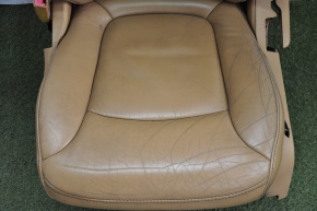 Driver's seat Dodge Journey 11-17 without airbag, mechanics electric, leather brown, leather cracks, broken plastic, broken lining fasteners