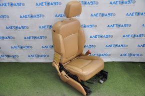 Passenger seat Dodge Journey 11-17 with airbag, fur, brown leather, leather crack, broken plastic