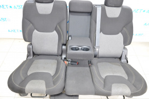 Rear row of seats 2nd row Jeep Cherokee KL 14-15 cloth black with gray inserts, dry cleanable