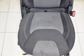 Passenger seat Jeep Cherokee KL 14-18 without airbag, fur, cloth black with gray insert, for dry cleaning