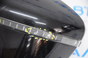 Left side mirror complete Nissan Murano z52 15-16 5 pins, turn signal, black, cracks on turn signal