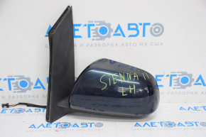 Left side mirror complete Toyota Sienna 11-12 5 pins, heated, blue