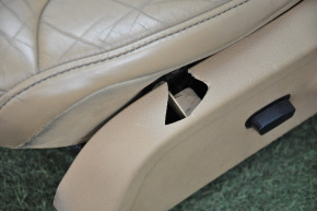 Driver's seat Dodge Journey 11-17 without airbag, mechanics electric, leather brown, leather cracks, broken plastic, broken lining fasteners