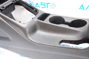 Central console armrest and cup holders Kia Forte 4d 17-18 rest black, scratches
