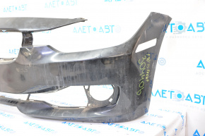 Bare front bumper BMW 3 F30 12-15 without parking sensors, without washers, black, crepe tear, scratches