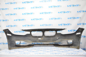 Bare front bumper BMW 3 F30 12-15 without parking sensors, without washers, black, crepe tear, scratches