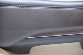Door trim card front left Lincoln MKC 15-18 beige with beige insert leather, armrest leather, insert wood structure, scratches