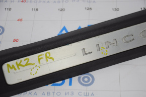 Door sill trim front right Lincoln MKZ 13-14 chrome with backlight black, bumps, peeling chrome, scratches