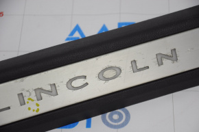 Door sill trim front right Lincoln MKZ 13-14 chrome with backlight black, bumps, peeling chrome, scratches