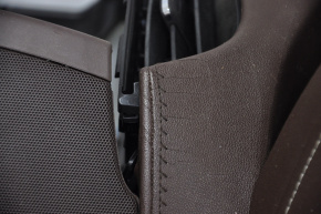 Torpedo front panel without AIRBAG Cadillac ATS 13-19 brown, cracks in leather, scratches