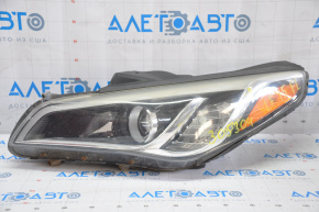 Headlight front left bare Hyundai Sonata 15-17 halogen without fastening