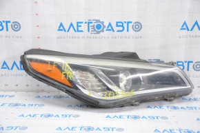 Headlight front right bare Hyundai Sonata 15-17 halogen without fastening web, for polishing