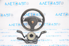 Steering wheel complete with AIRBAG with guitar Porsche Cayenne 958 11-16 turbo leather heating CARBON black