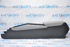 Console central armrest Honda Accord 18-22 gray leather, with air duct, worn