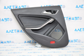 Door trim card rear left Mercedes CLA 14-19 black with black insert leather, armrest leather