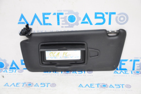 Left sun visor for Mercedes CLA 14-19, black, without hook