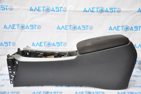 Console central armrest Nissan Altima 13-18 cloth black, scratch, worn