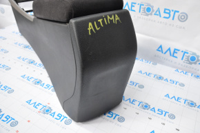 Console central armrest Nissan Altima 13-18 cloth black, scratch, worn