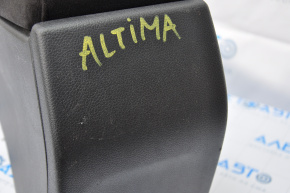 Console central armrest Nissan Altima 13-18 cloth black, scratch, worn