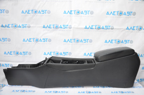 Console central armrest Nissan Altima 13-18 cloth black, scratch, worn