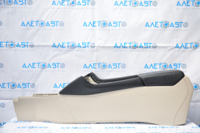Central console armrest Nissan Maxima A36 16-18 leather black with beige, scratches
