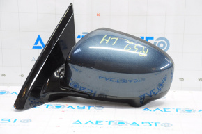 Left side mirror complete Nissan Pathfinder 13-16 14 pins, camera, heated, blue, frame cracked