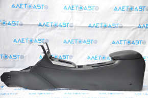 Central console armrest and cup holders Nissan Sentra 13-16 black leather, scratches