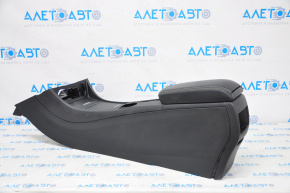 Central console armrest and cup holders Mercedes CLA 14-16 black, leather, scratch