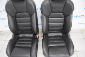 Complete set of seats Porsche Cayenne 958 11-14 with airbag, turbo 18 positions, dented leather