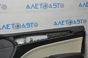 Door trim card front right Ford Fusion mk5 13-16 black with beige insert leather, armrest leather, without handle and overlay, scratches