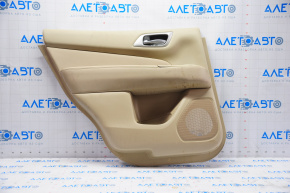 Door trim card rear left Nissan Pathfinder 13-19 beige leather, dry cleanable, leather tear